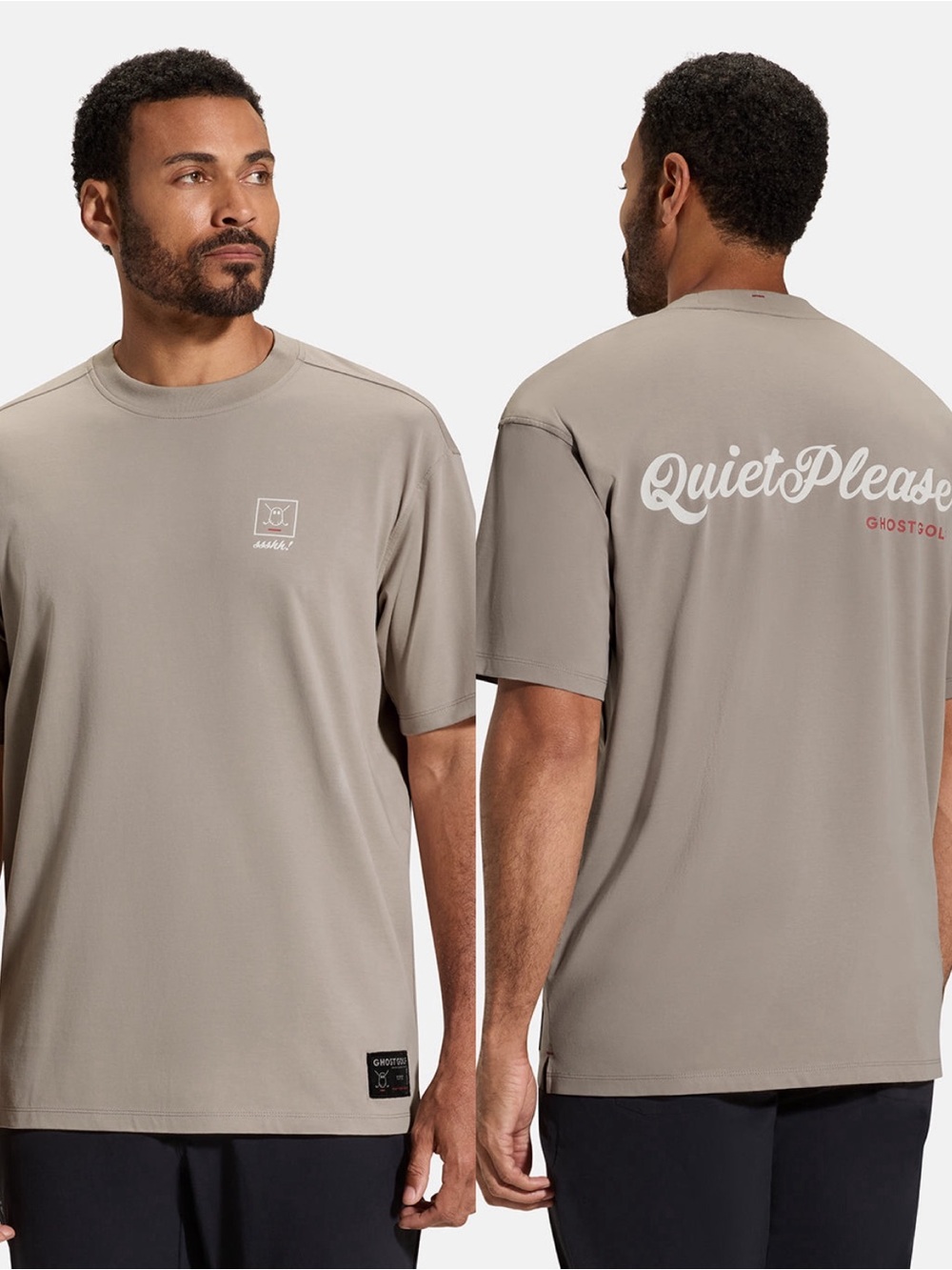 Men's Ghost Golf Quiet Please T-Shirt Atmos Grey SZ L